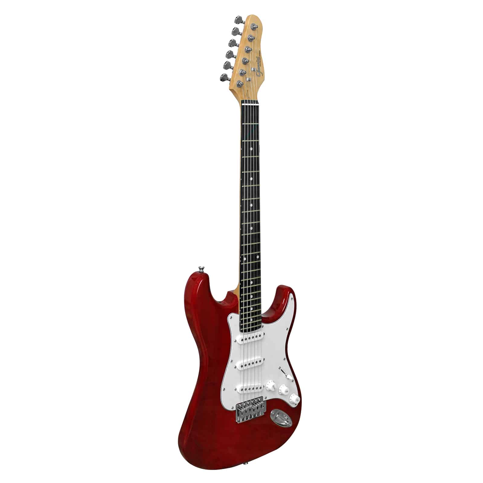 Electric Guitar Giannini G-100 Translucent Red with White