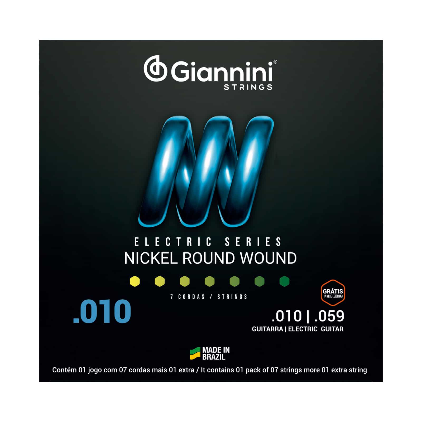洋楽 g-rap/C-ORDELL/UNDER INVESTIGTION Encordoamento para Guitarra 7 cordas Giannini Nickel Round Wound