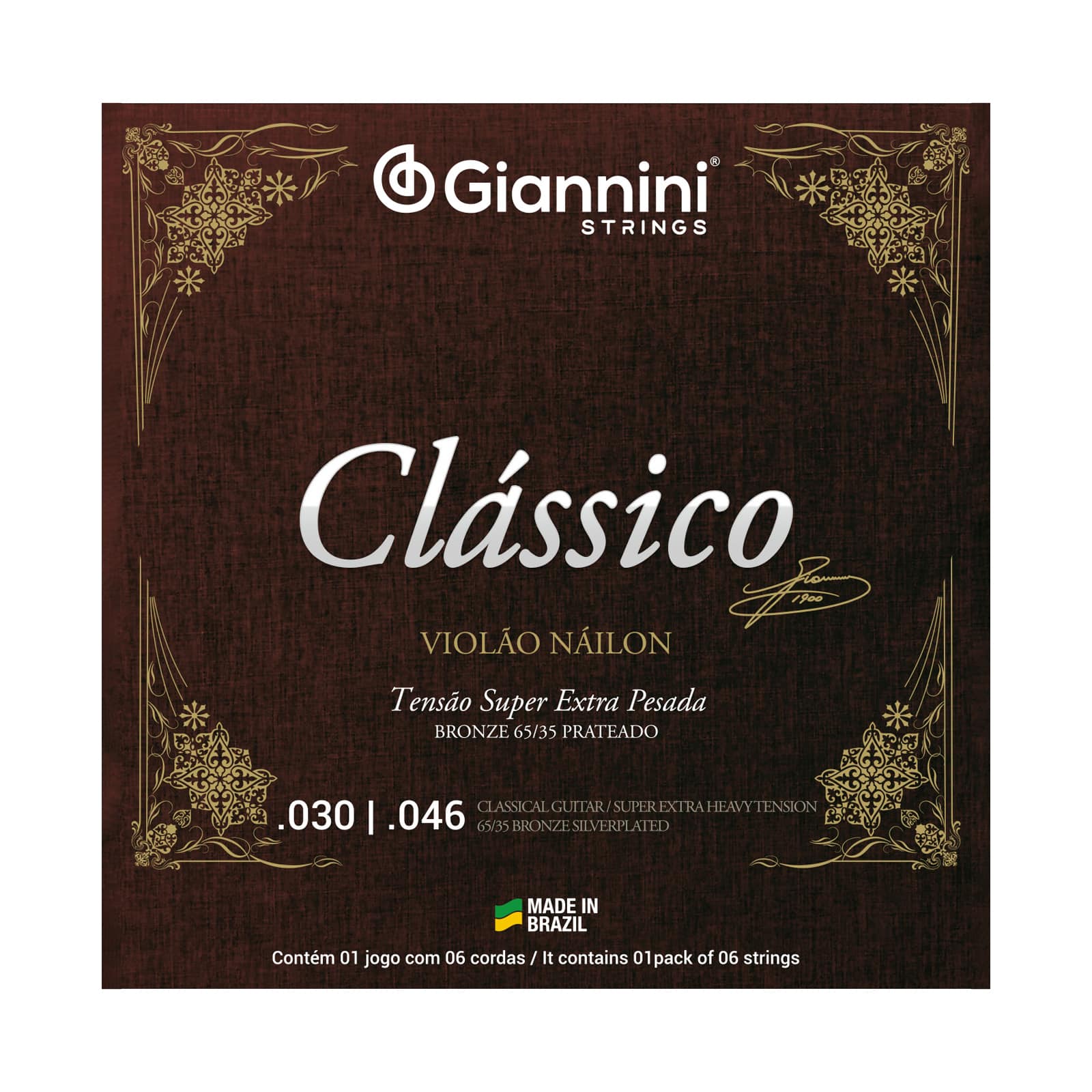 分数バイオリン 1/2 2006年製　Classical Strings USA Giannini Clássico Strings for Nylon Acoustic Guitar Bronze 65/35